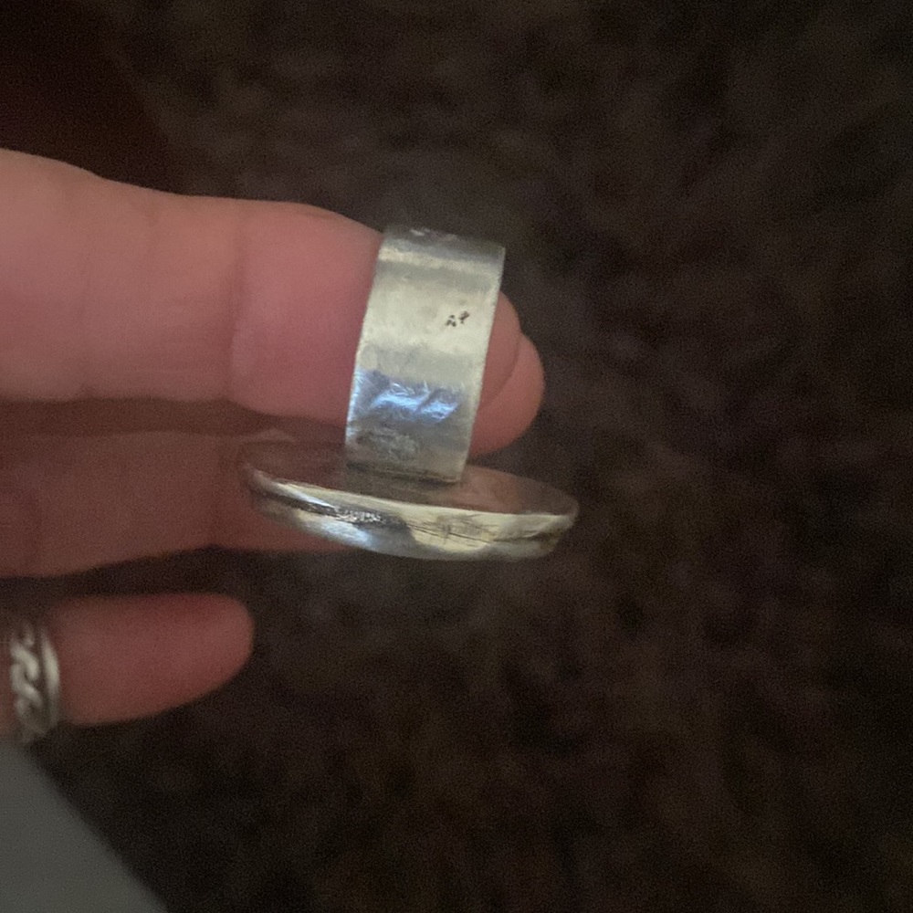 SOLD Turquoise and sterling silver ring - Picture 6 of 9